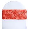 BalsaCircle 10 Red Satin Rosettes on Stretchable Spandex Chair Sashes - Wedding Ceremony Reception Decorations Supplies view 1