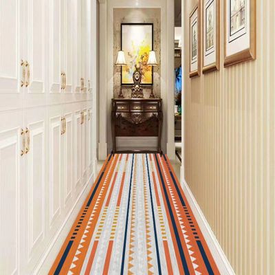 GRAPKS Hallway Runner Rug 1m/1.5m/2m/2.5m/3m/3.5m/4m/4.5m/5m/6m Long Carpets Runner for Corridor/Living Room/Entryway/Stair Non-Slip Floor Mat - Orange (Size : 2.3 ft x 8.2 ft)