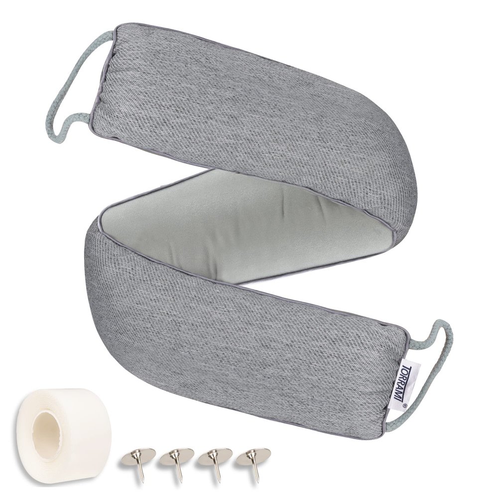 TORRAMI 32" Door Draft Stopper Under Bottom Insulation Noise Air Stopper 2.16LB,Draft Stopper Guard Seal for Doors and Windows - Dark Gray