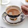 Coffee Cup Euro Style Cup& Saucer Set Art Bone China Ceramic Tea Coffee Cup For Breakfast Home Kitchen (Color : Deep Blue) view 2