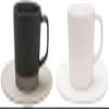 2 Pieces of Stoneware Cappuccino Cups and Saucers Simple Vertical Grain Texture 7oz Large Capacity Coffee Cup and Saucer Set Large Office and Home Cups view 1