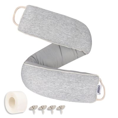 TORRAMI 32" Door Draft Stopper Under Bottom Insulation Noise Air Stopper 2.16LB,Draft Stopper Guard Seal for Doors and Windows - Light Gray