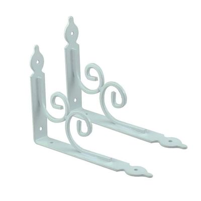 Shelf Brackets Heavy Duty Thicken Wall Shelf Brackets Iron Right Angle Bracket Rustic Decorative Floating Shelves Shelf Supporter with Screws (Color : White, Size : 6inch(14cm))