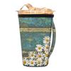 Sunflower and Dilapidated Wooden Board Reusable Iced Coffee Cup Sleeve Daisy Hot Insulator Sleeve Neoprene Cup Holder with Handle for Soda Coffee Latte Cups (16 oz) view 2