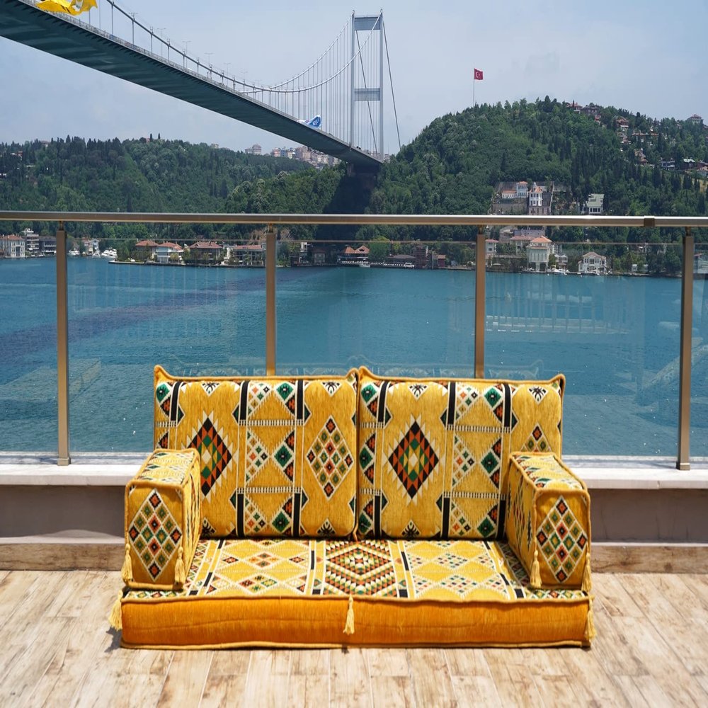 4" Thickness Floor Couch, Meditation Yoga Loveseat, Sectional Sofa, Arabic Majilis, Healing Room Floor Cushion, Sofa Covers (4'' Thickness Sofa)
