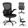 Flysky Mesh Office Chair, Ergonomic Computer Desk Chairs for Home Office - with Comfy/Comfortable Flip-up Arm Rests, Lumbar Support, Height Adjustable, 360 Degree Rolling Swivel (Black) view 1