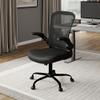 Flysky Mesh Office Chair, Ergonomic Computer Desk Chairs for Home Office - with Comfy/Comfortable Flip-up Arm Rests, Lumbar Support, Height Adjustable, 360 Degree Rolling Swivel (Black) view 2