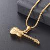 SHEIL Music Instrument Collection Cremation Jewelry for Ashes Pendant Stainless Steel Keepsake Memorial Guitar Urn Necklace view 2