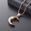 SHEIL Crescent Moon Memorial Urns Necklace for Ashes - Stainless Steel Cremation Keepsake Jewelry Pendant for Funeral Keepsake Gift view 1