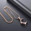 SHEIL Crescent Moon Memorial Urns Necklace for Ashes - Stainless Steel Cremation Keepsake Jewelry Pendant for Funeral Keepsake Gift view 2