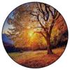 Brown Round Home Office Computer Hardwood Floor Protector Mat Faded Leaves on Hill Slop Season Landscape Soft Thick Low Pile Gaming Rolling Desk Chair Mat Carpet Fall Tree Decor Diameter 39 in view 2