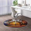 Brown Round Home Office Computer Hardwood Floor Protector Mat Faded Leaves on Hill Slop Season Landscape Soft Thick Low Pile Gaming Rolling Desk Chair Mat Carpet Fall Tree Decor Diameter 39 in view 3