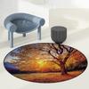 Brown Round Home Office Computer Hardwood Floor Protector Mat Faded Leaves on Hill Slop Season Landscape Soft Thick Low Pile Gaming Rolling Desk Chair Mat Carpet Fall Tree Decor Diameter 39 in view 4