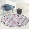 Pink Black Carpet Round Office Chair Mat Paris Travel Honeymoon Flowers and Bike Hardwood Floor Multi-Purpose Soft Mats for Gaming Rolling Chair/Living Room/Study Paris Decor Diameter 48 in view 3