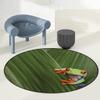 Green Gaming Chair Mat Under Computer Desk Red Eyed Tree Frog Hiding in Exotic Rainforest Tropical Round Office Chair Mats Home Rolling Gaming Chair Mat Animal Diameter 39 in view 1