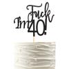 Arthsdite 40th Cake Topper for Men and Women Forty Birthday Decorations Funny 40 and Fabulous Decoration - Black Glitter view 1