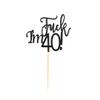 Arthsdite 40th Cake Topper for Men and Women Forty Birthday Decorations Funny 40 and Fabulous Decoration - Black Glitter view 3