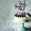 Arthsdite 40th Cake Topper for Men and Women Forty Birthday Decorations Funny 40 and Fabulous Decoration - Black Glitter view 4