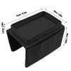 Couch Sofa Arm Table, Folding Arm Storage Sofa Tray Holder Table 600D Oxford Cloth Side Pockets for Couch(Black) view 2