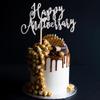 Arthsdite Happy Anniversary Cake Topper Decorations Wedding Anniversary Cake Topper Supplies Party Decoration Cake Decor - Silver Glitter view 4