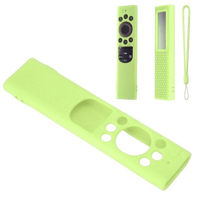 Fdit Remote Control Cover, Solar Cell Anti Drop Silicone Remote Control Replacement Cover Protetcor Accessories fit for TM2180EcoBN59(Luminous Green)