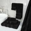American Soft Linen Salem Turkish Bath Towel Set, 100% Cotton 600 GSM 6 Piece Towels for Bathroom, 2 Bath Towels 2 Hand Towels 2 Washcloths, Black view 2