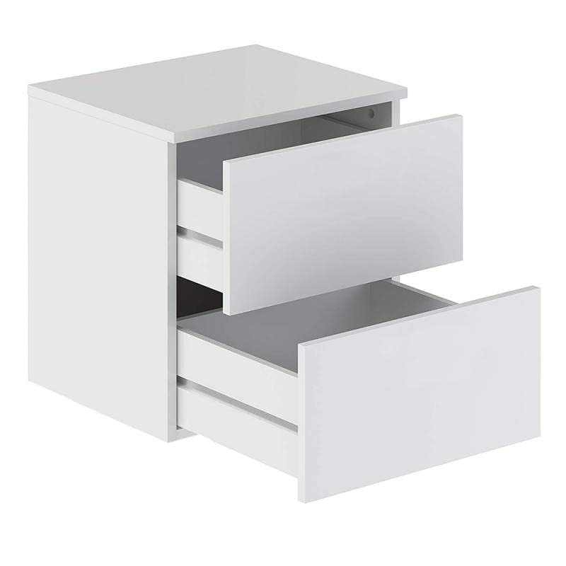 TOMYEUS Bedroom Nightstands Modern Nightstands Bedside Table Living Room Organizer Storage Cabinet Bedroom Bedside Table 2 Drawers Home Furniture Beside Table for Living Room (Color : White)