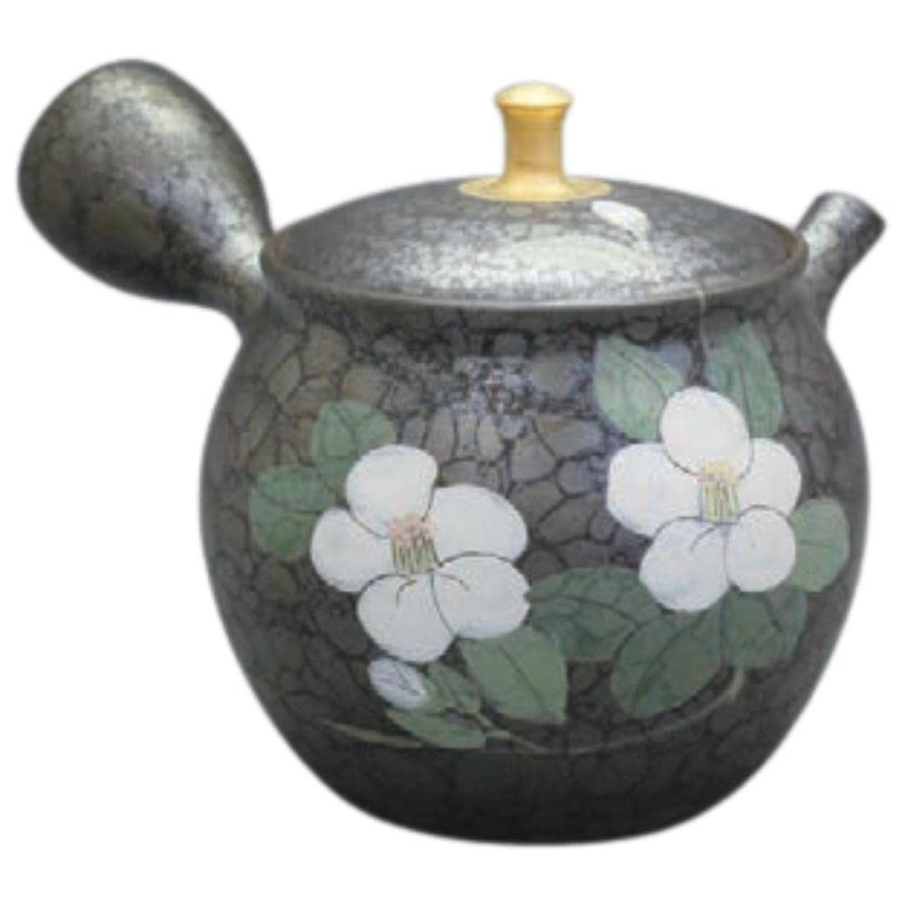 Teapot Kyusu Tokoname - SHORYU - Gray - 230 ml cc - Ceramic Mesh - White Camellia