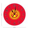 Kyrgyzstan Flag Wooden Clock Rustic 15inch Round Wall Clock Kyrgyzstan Clocks Silent Battery Operated Art Clocks for Dinning Living Room Modern National Flag Home Decor Art Clock Birthday Gift view 2