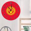 Kyrgyzstan Flag Wooden Clock Rustic 15inch Round Wall Clock Kyrgyzstan Clocks Silent Battery Operated Art Clocks for Dinning Living Room Modern National Flag Home Decor Art Clock Birthday Gift view 4