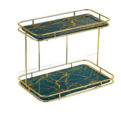 BNNP Shelving Unit Double-Layer Bathroom Corner Bathroom Rack Toilet Washstand Toilet Countertop Cosmetic Storage Double-Layer Bathroom Rack (Color : A)