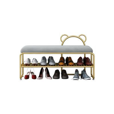 Footstool Nordic Home Shoe Rack Bench Double-Layer Shoe Changing Stool Sofa Stool Suitable for Living Room Porch Corner Corridor (Color : Gray)