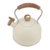 2.5 Liter Stainless Steel Whistling Tea Kettle, Whistling Tea Pot Stove Top Teakettles with Loud Whistle and Ergonomic Handle(Beige) view 1