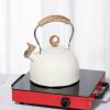 2.5 Liter Stainless Steel Whistling Tea Kettle, Whistling Tea Pot Stove Top Teakettles with Loud Whistle and Ergonomic Handle(Beige) view 4