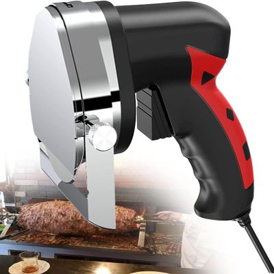 Electric Kebab Meat Slicer,Shawarma Slicer Cutter,Commercial Gyro Knife,80W Portable Sliced Gyro Cutter Kebab Cutting Knife Machine,Red
