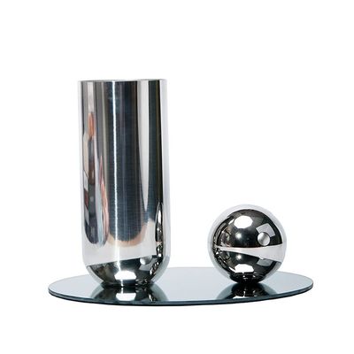 TOMYEUS Home vase 9.05 Inch Stainless Steel Small Vase Modern Home Dining Room Coffee Table Office Desktop Decorative Vase 3 Piece Set Decorative Vase (Color : A)