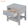 Full Size Wood Canopy Bed with Trundle Bed and Two Nightstand, Modern Bedroom Set for Kids Girls Boys Teens,Can Be Freely Decorated (Gray+Bedroom Set) view 4