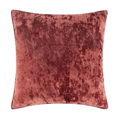 Levtex Home Birch Hill Velvet Spice Quilt - Euro Sham - Persimmon/Rust - Velvet - Dot Stitch Quilting - Quilt (26x26in.), No Insert - Polyester