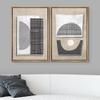 SIGNWIN Framed Canvas Print Wall Art Set Mid-Century Art Deco Polygon Collage Abstract Shapes Illustrations Minimal Decorative Nordic Zen Bohemian for Living Room, Bedroom, Office - 24"x36"x2 Natural view 2