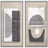 SIGNWIN Framed Canvas Print Wall Art Set Mid-Century Art Deco Polygon Collage Abstract Shapes Illustrations Minimal Decorative Nordic Zen Bohemian for Living Room, Bedroom, Office - 24"x36"x2 White view 1