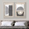 SIGNWIN Framed Canvas Print Wall Art Set Mid-Century Art Deco Polygon Collage Abstract Shapes Illustrations Minimal Decorative Nordic Zen Bohemian for Living Room, Bedroom, Office - 24"x36"x2 White view 3