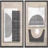 SIGNWIN Framed Canvas Print Wall Art Set Mid-Century Art Deco Polygon Collage Abstract Shapes Illustrations Minimal Decorative Nordic Zen Bohemian for Living Room, Bedroom, Office - 24"x36"x2 Black view 1