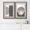 SIGNWIN Framed Canvas Print Wall Art Set Mid-Century Art Deco Polygon Collage Abstract Shapes Illustrations Minimal Decorative Nordic Zen Bohemian for Living Room, Bedroom, Office - 24"x36"x2 Black view 2