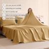THXSILK Silk Sheet Set 4Pcs, 6A+ Top Grade 100% Natural Mulberry Silk Bed Sheets, Luxury Bedding Sets Ultra Soft Durable, 1 Fitted Sheet, 1 Flat Sheet and 2 Pillow Shams (Cal. King, Metallic Gold) view 3
