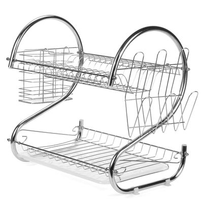 Acofuns Multifunction 2 Tier Kitchen Dish Cutlery Drainer Rack Drip Tray Plate Holder Drain Shelf