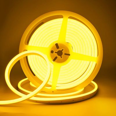 DUOFU365 Yellow Neon LED Strip Light, DC 12V 600 SMD2835 LED Neon Rope Lights,Upgraded 16.4ft/5m Led Light Strips Flexible Waterproof for Indoor/Outdoors Home Decoration/DIY(No Power Adapter)