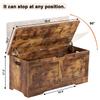 Timberer 39.4" Storage Chest, Wooden Storage Bench, Lift Top Toy Chest with 2 Safety Hinges, Large Toy Box, Entryway Bench for Living Room, Bedroom, Rustic Brown view 3