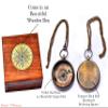 Be Strong and Courageous- Joshua 1: 9 Quote Engraved Compass with Wooden Box, Greeting Card, Gift Compass, Graduation Day Gifts 2026 Compass for Women Mens Boy Girls view 2