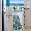SUPERIOR Waimea Indoor Outdoor Runner Rug, Perfect for Patio, Poolside, Backyard, Playroom, Kitchen, Bedroom, Dining Room, Entryway, Mudroom, Modern Geometric Floor Cover, 2' 7" x 8', Navy Blue-Cream view 1