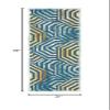 SUPERIOR Waimea Indoor Outdoor Runner Rug, Perfect for Patio, Poolside, Backyard, Playroom, Kitchen, Bedroom, Dining Room, Entryway, Mudroom, Modern Geometric Floor Cover, 2' 7" x 8', Navy Blue-Cream view 2